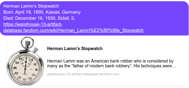 Herman Lamm’s Stopwatch